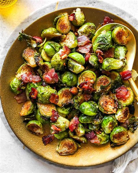 Crispy Brussel Sprouts With Bacon And Cheese