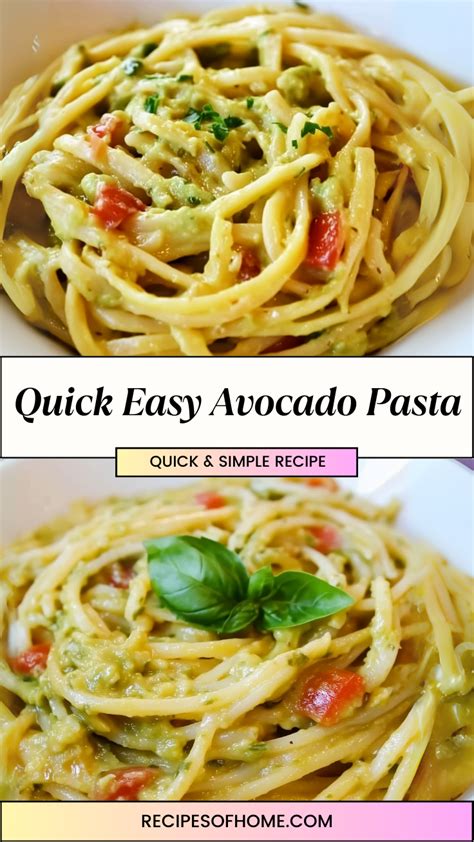 Quick Easy Avocado Pasta